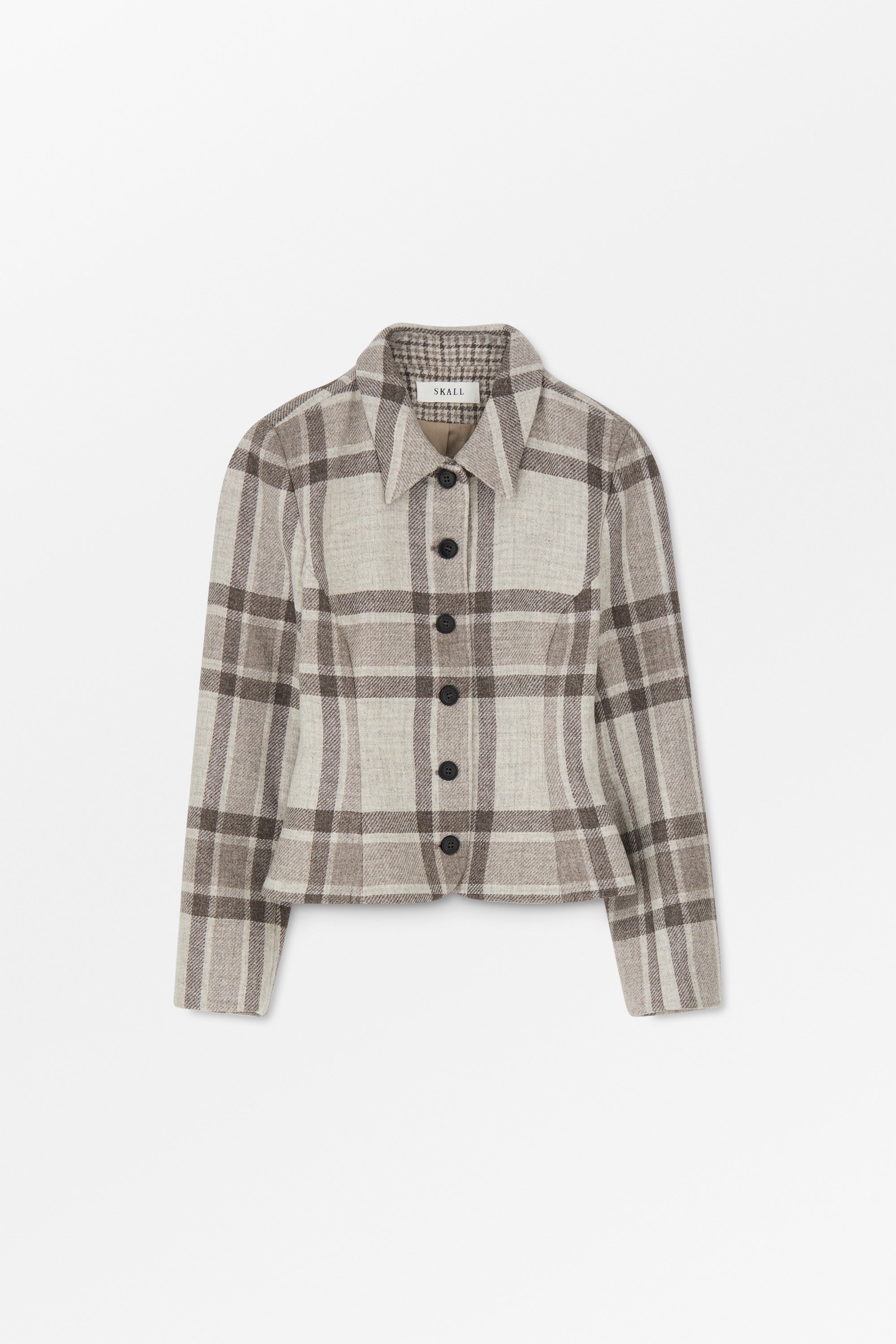 Ari jacket - Brown/grey big heritage check – Skall Studio ENG