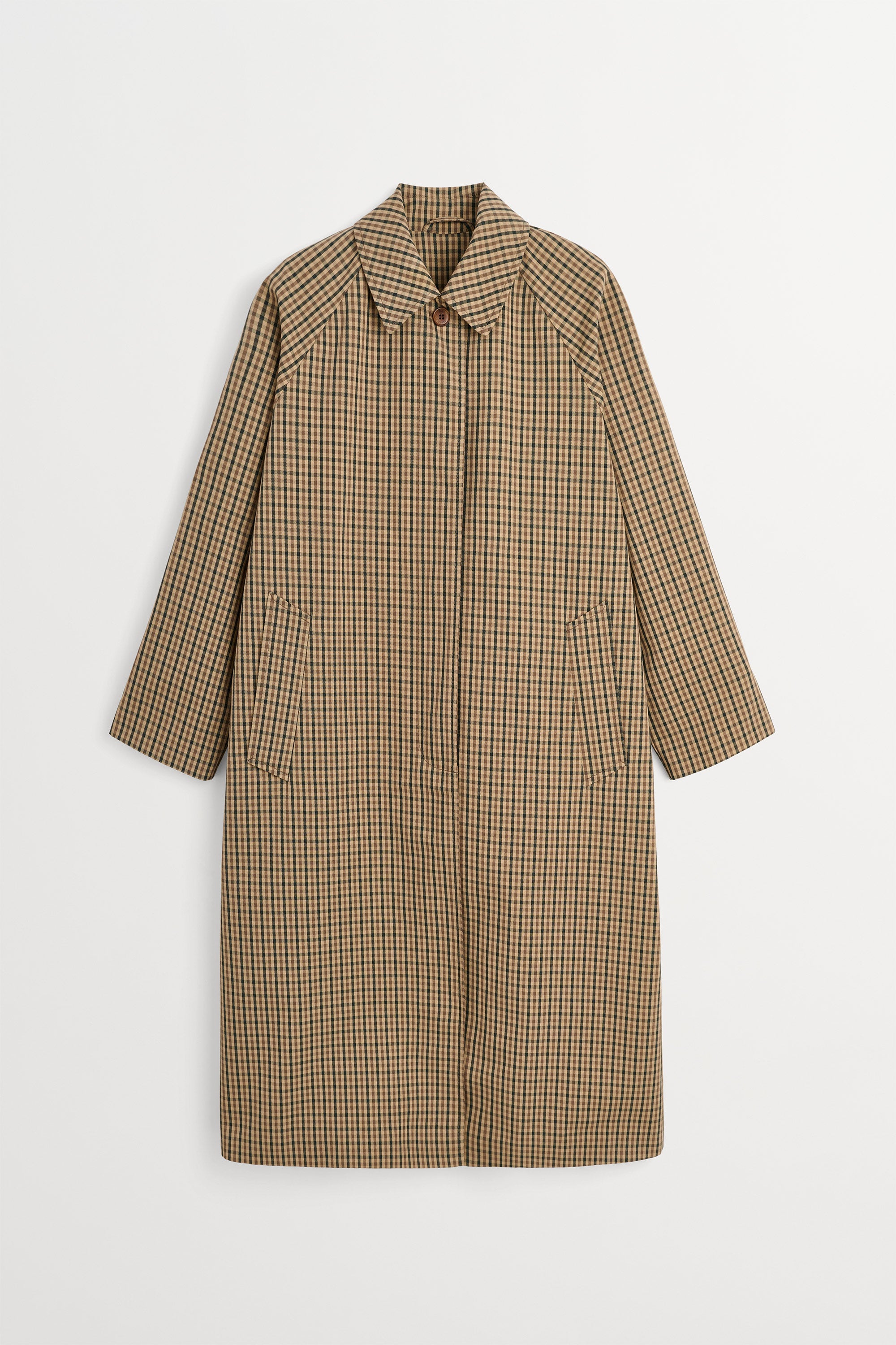 Maryanne coat check - Brown/beige check – Skall Studio ENG