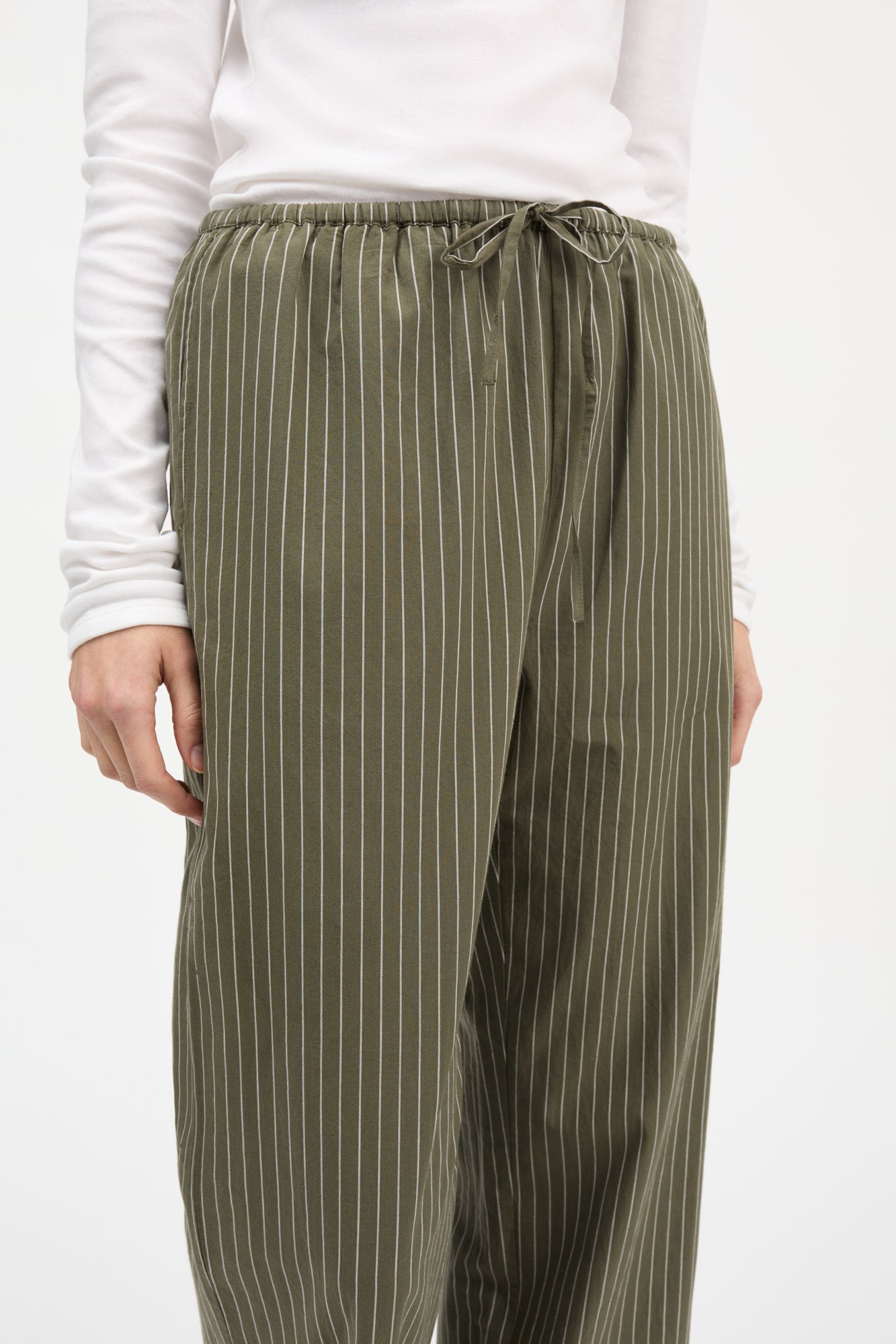 Addie pants - Green/White stripe – Skall Studio ENG