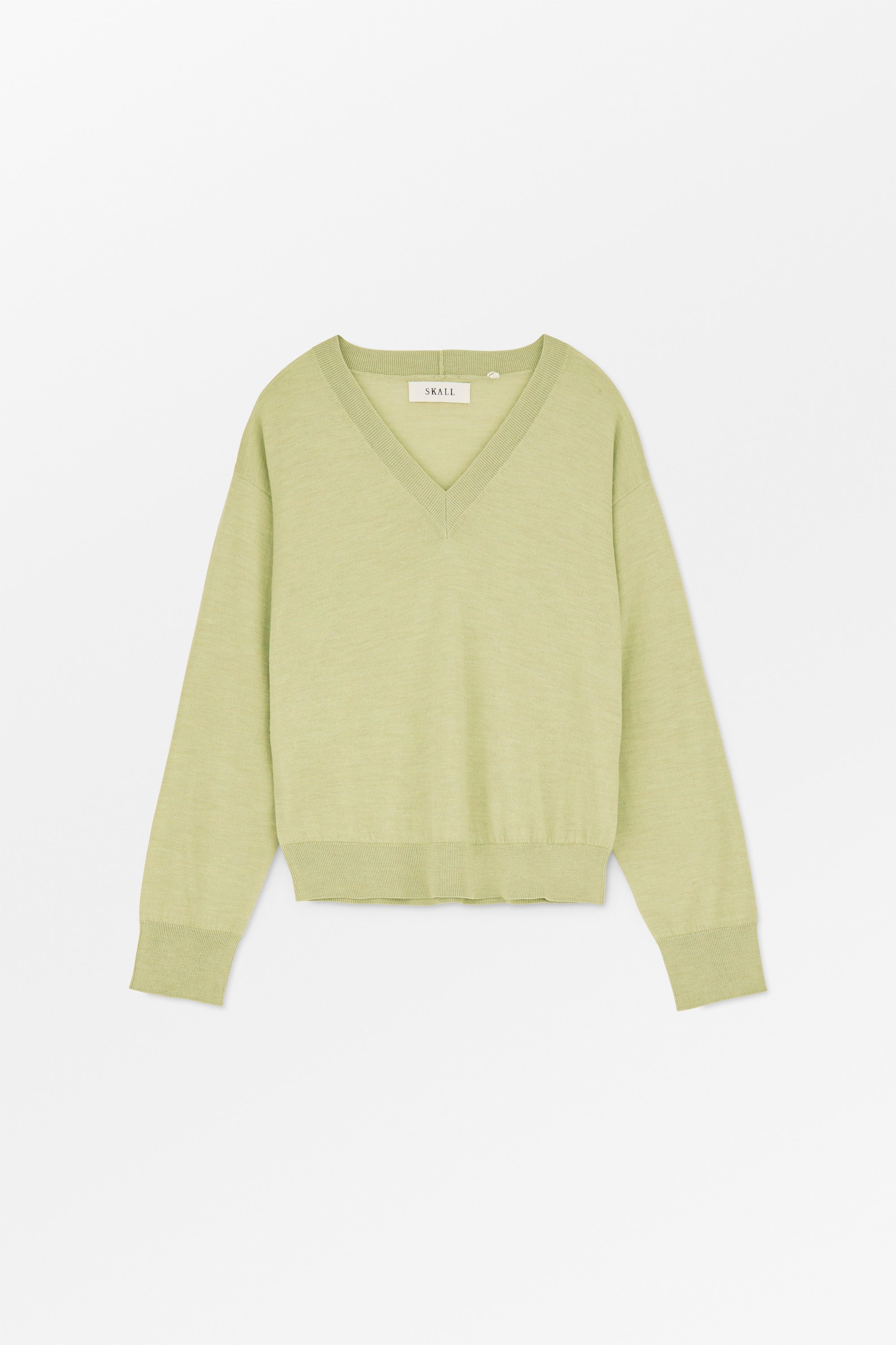 Amethyst V-neck jumper - Light green – Skall Studio ENG