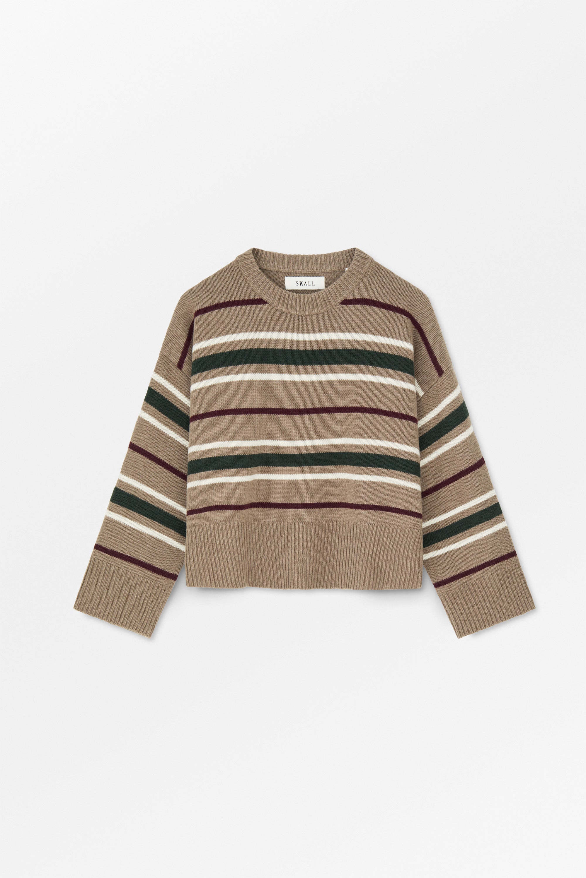 Skall Studio Cannes Jumper Jumper Light brown/green/wine stripe