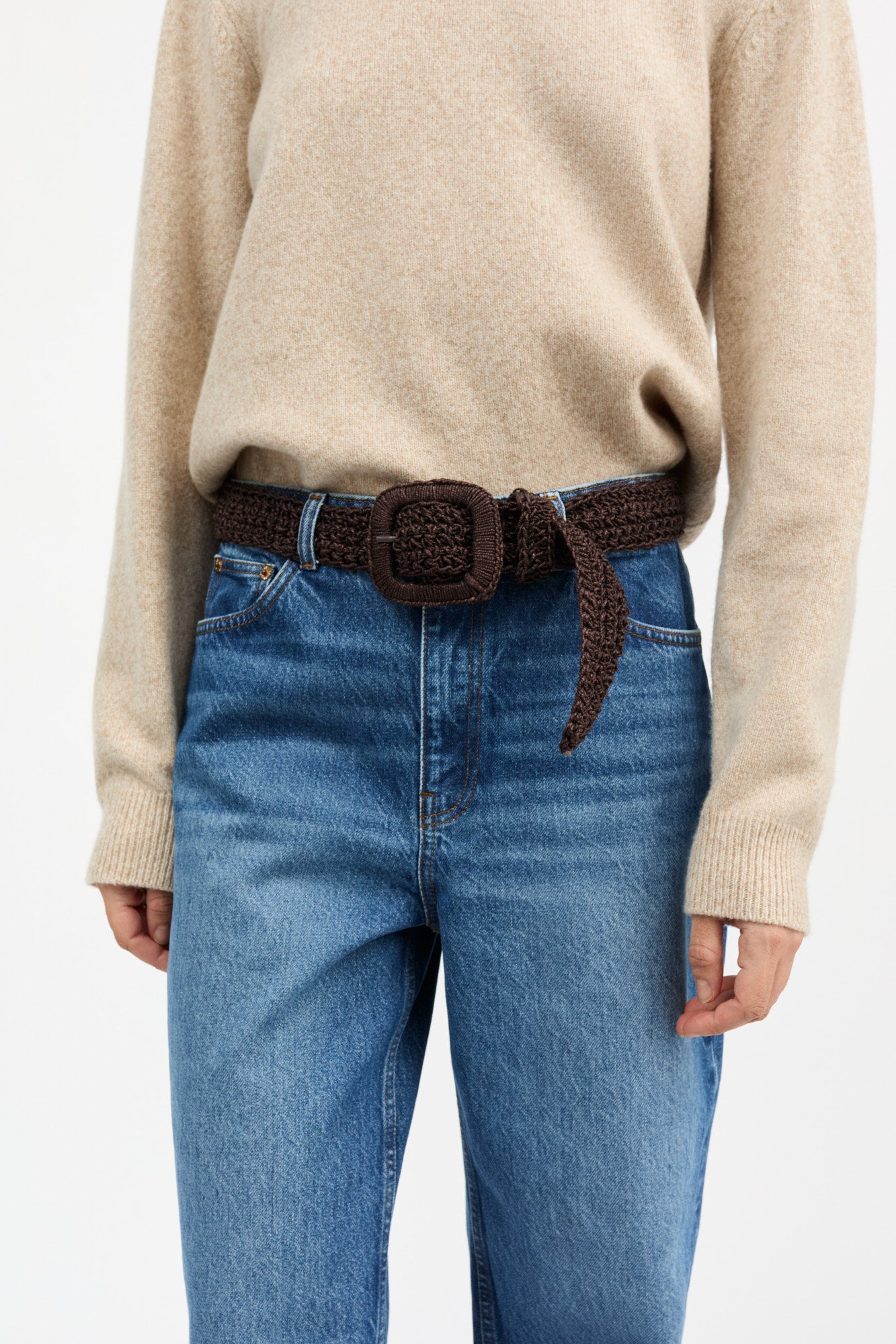 Skall Studio Carla straw belt Belt Dark brown