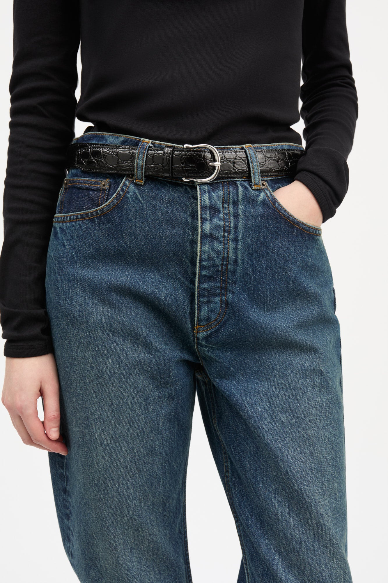 Skall Studio Casual belt Belt Croco black