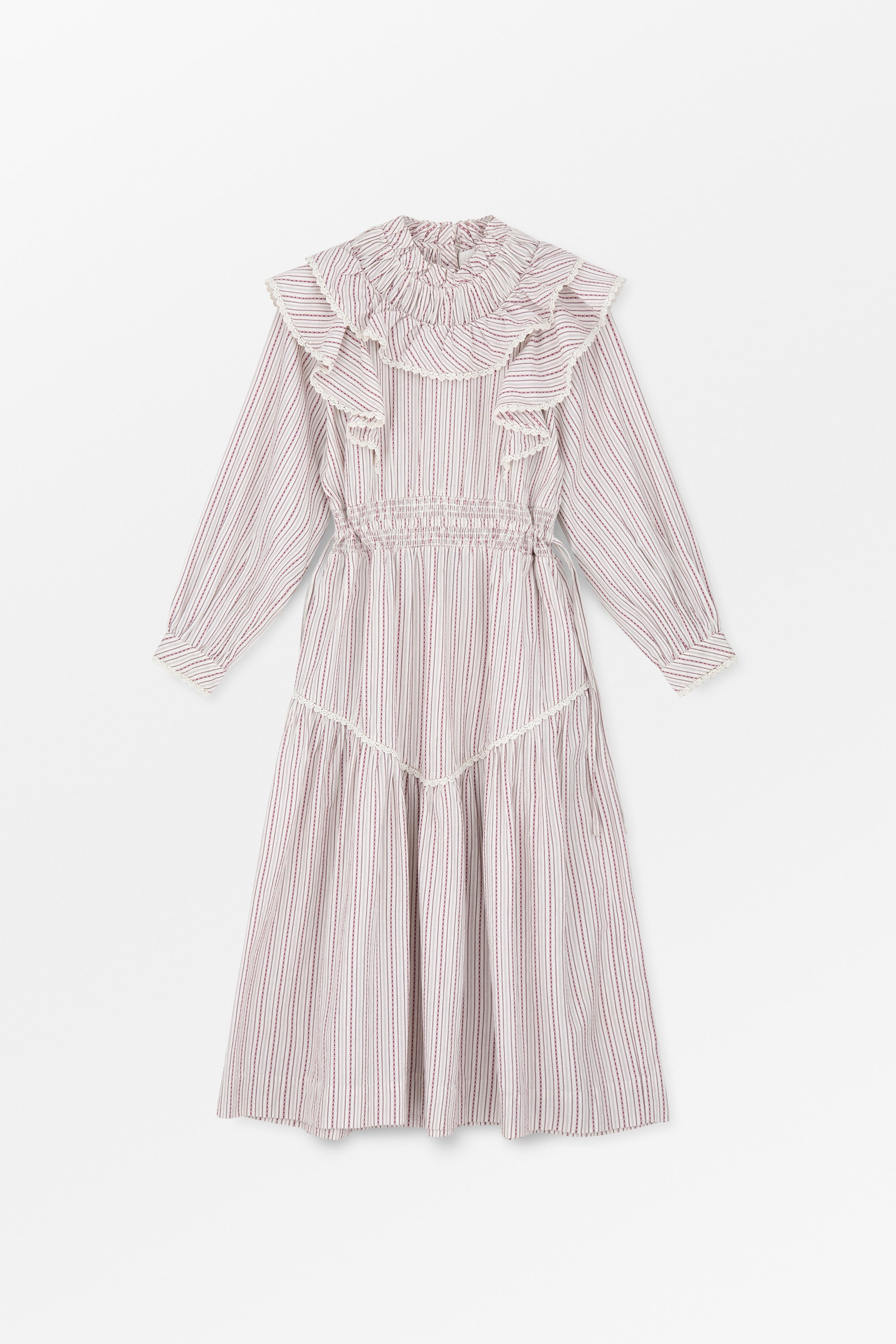 Skall Studio Claudette dress Dress Raspberry/Cream stripe