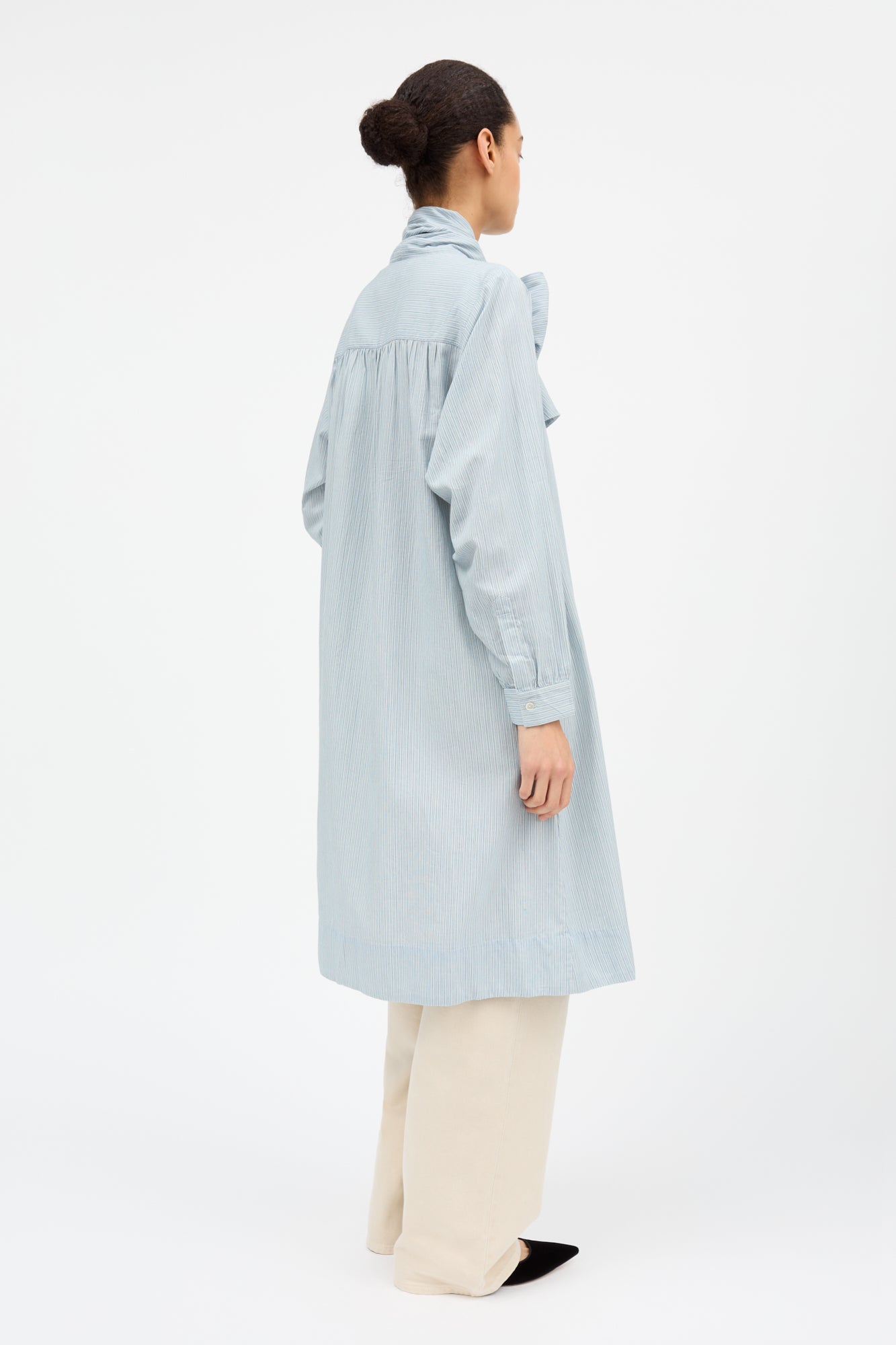 Skall Studio Dalia bow dress Dress Tiny blue stripe