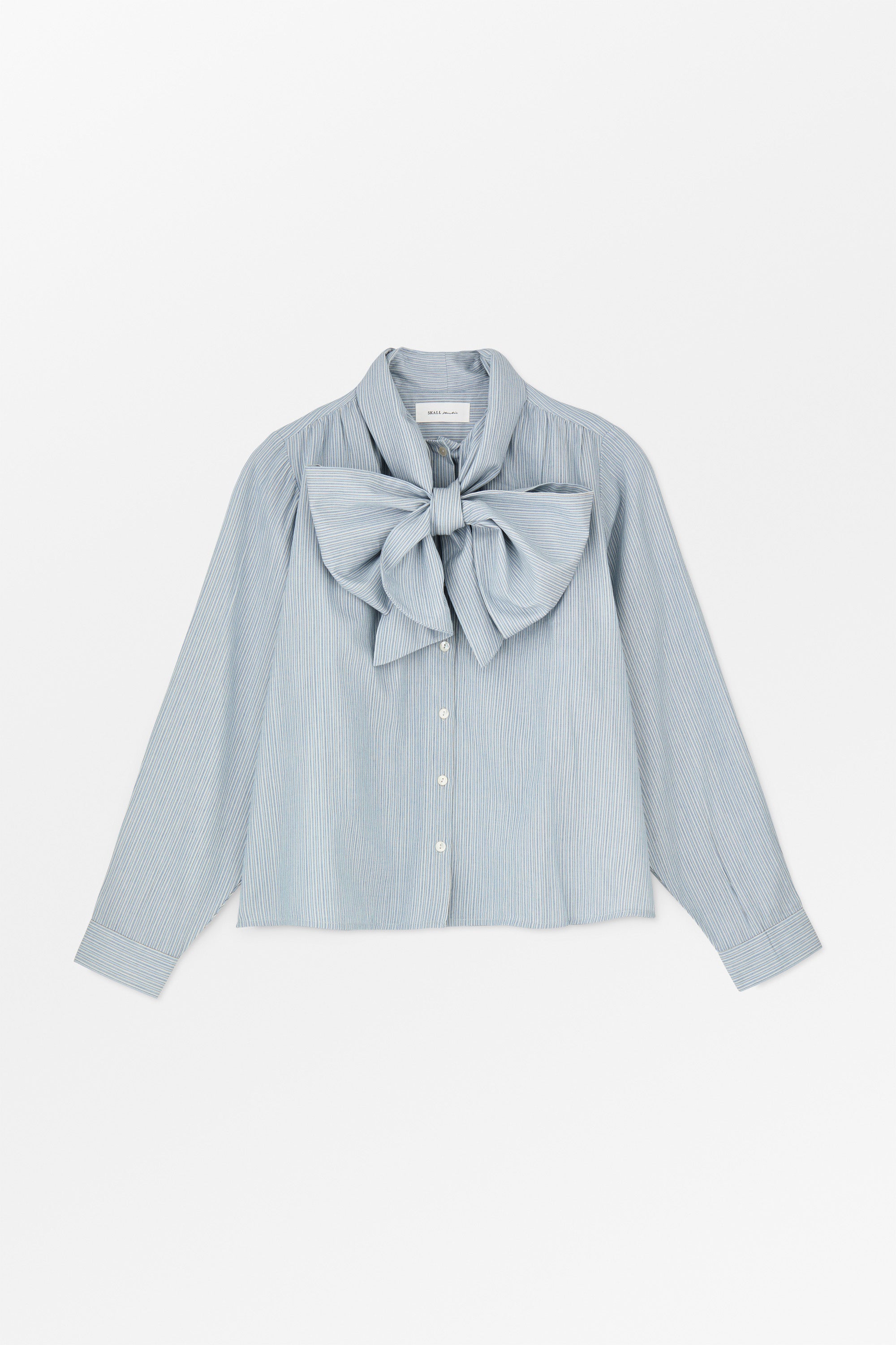 Skall Studio Dalia bow shirt Shirt Tiny blue stripe