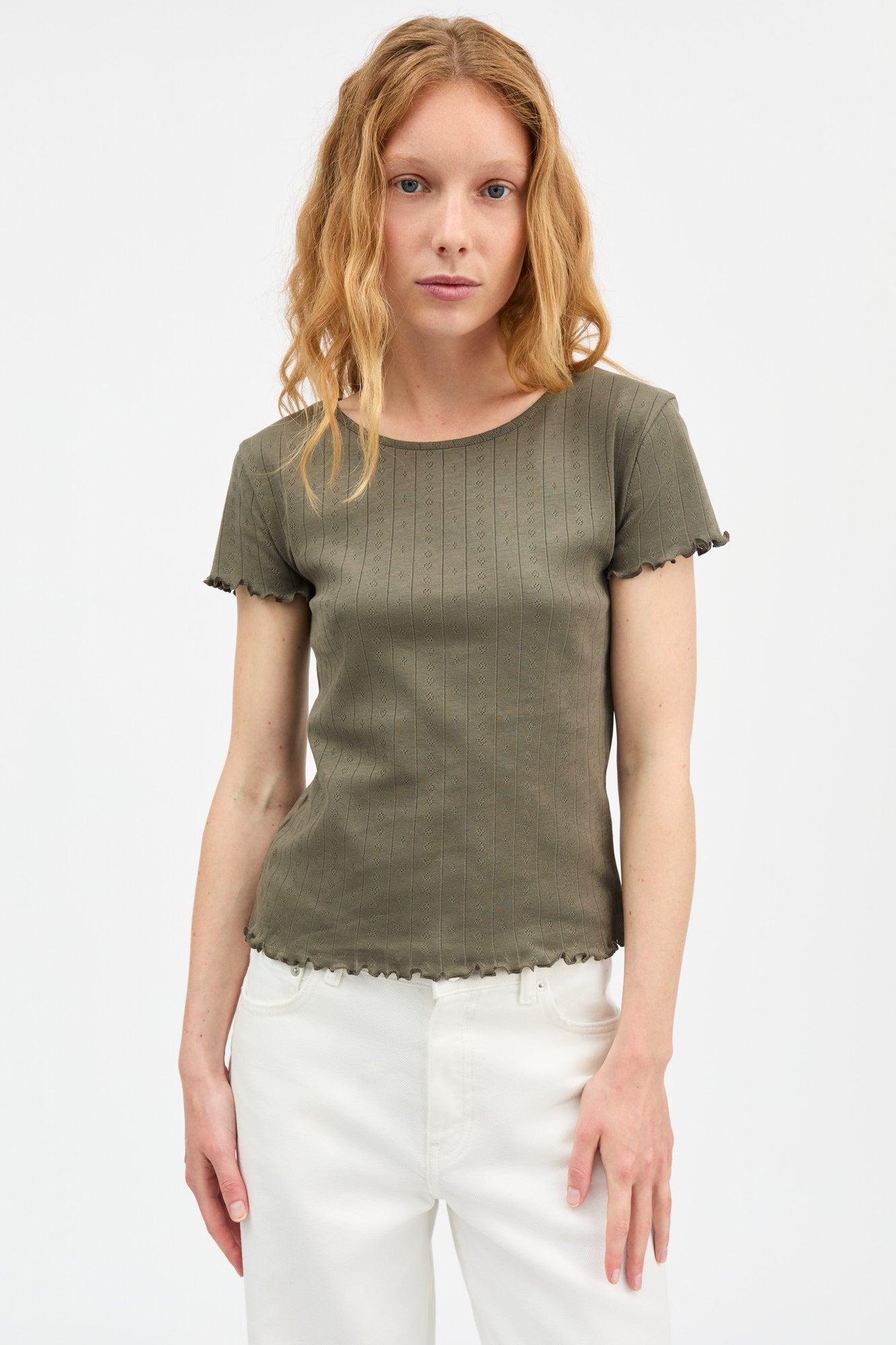 Skall Studio Edie cap sleeve tee Tee Olive
