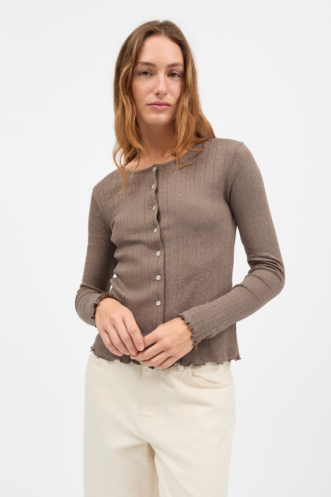 Skall Studio Edie cardigan Cardigan Brown mélange