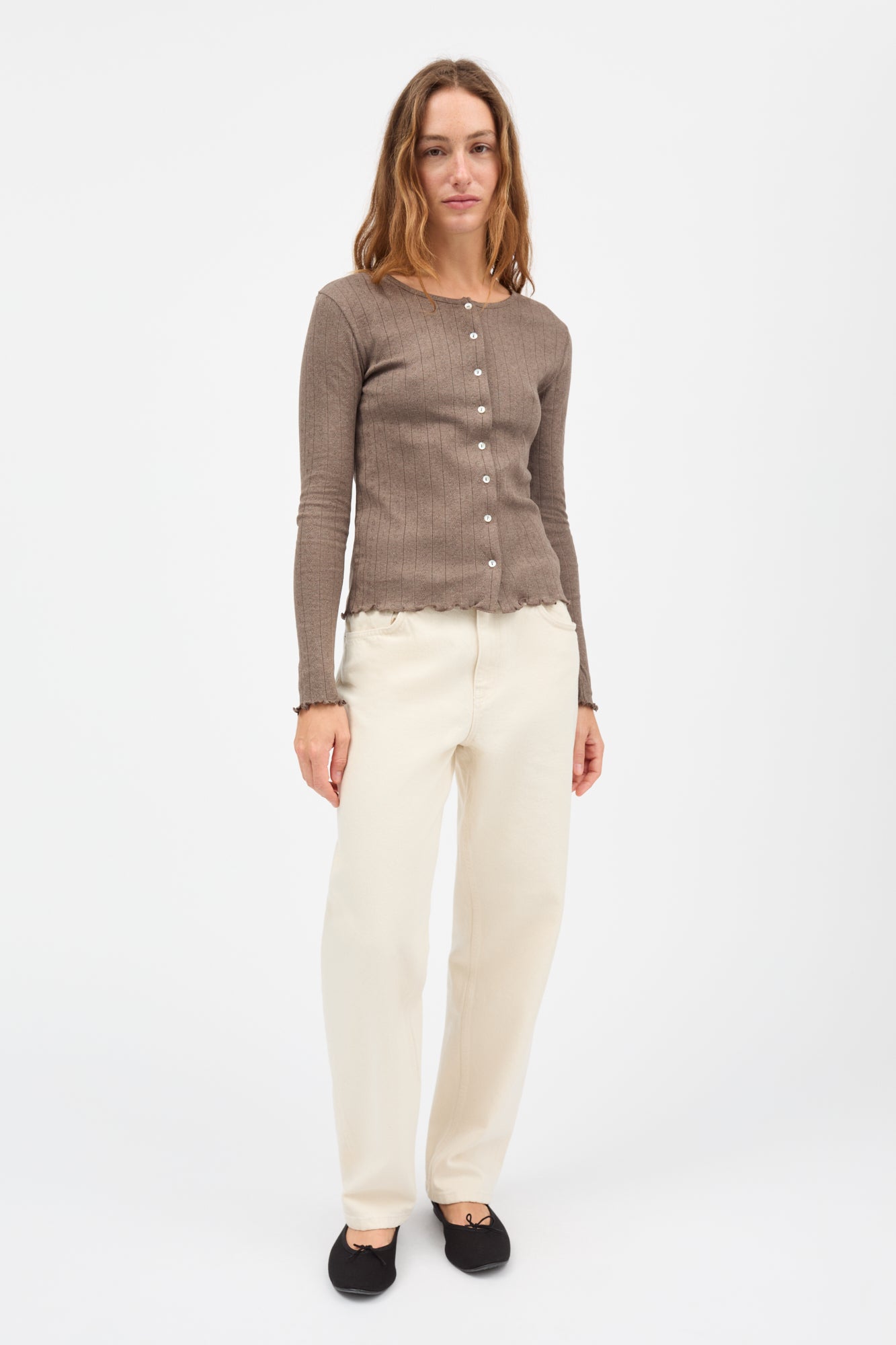 Edie cardigan - Brown mélange – Skall Studio ENG