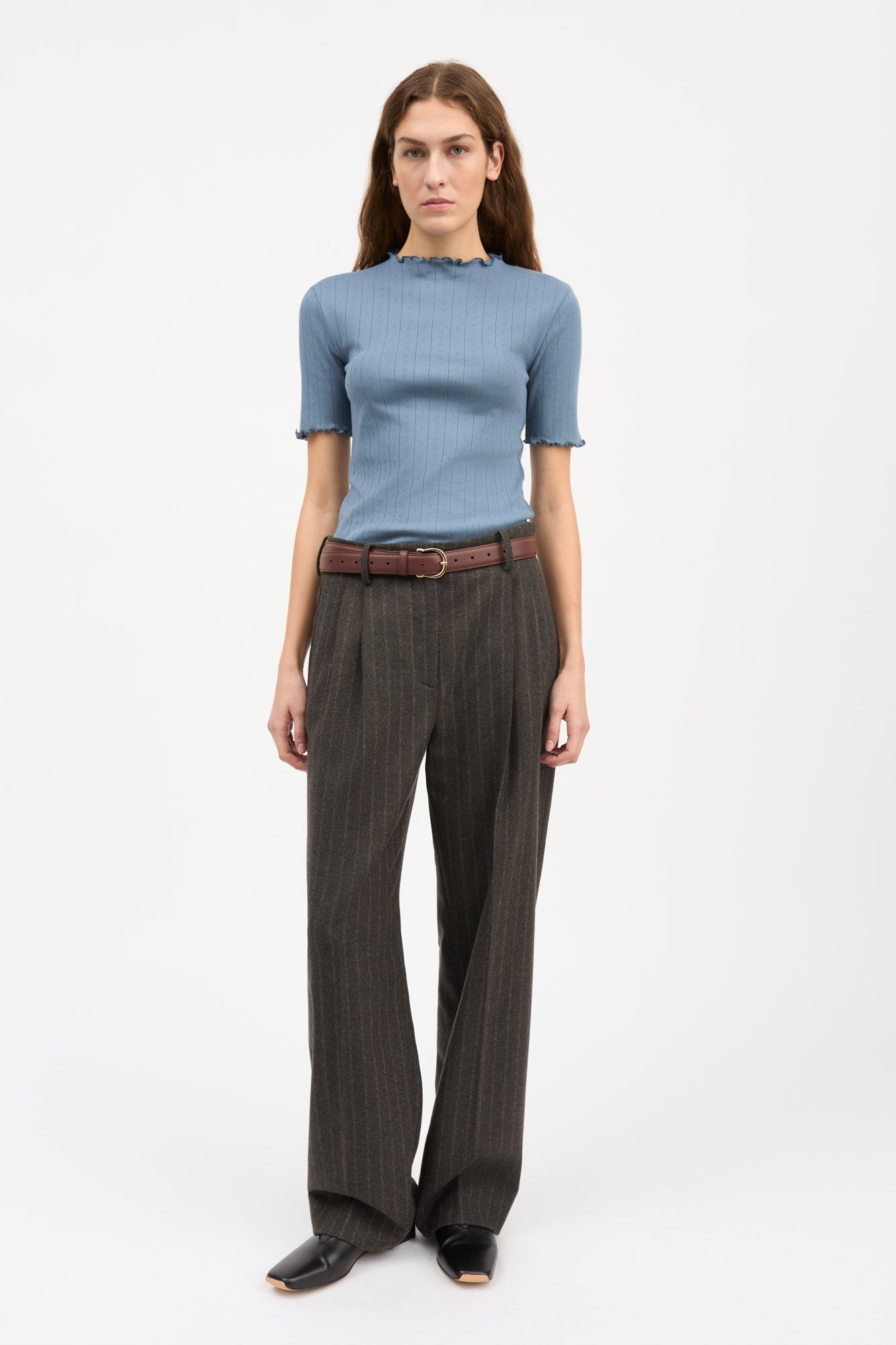 Skall Studio Edie t-neck tee Tee Faded blue