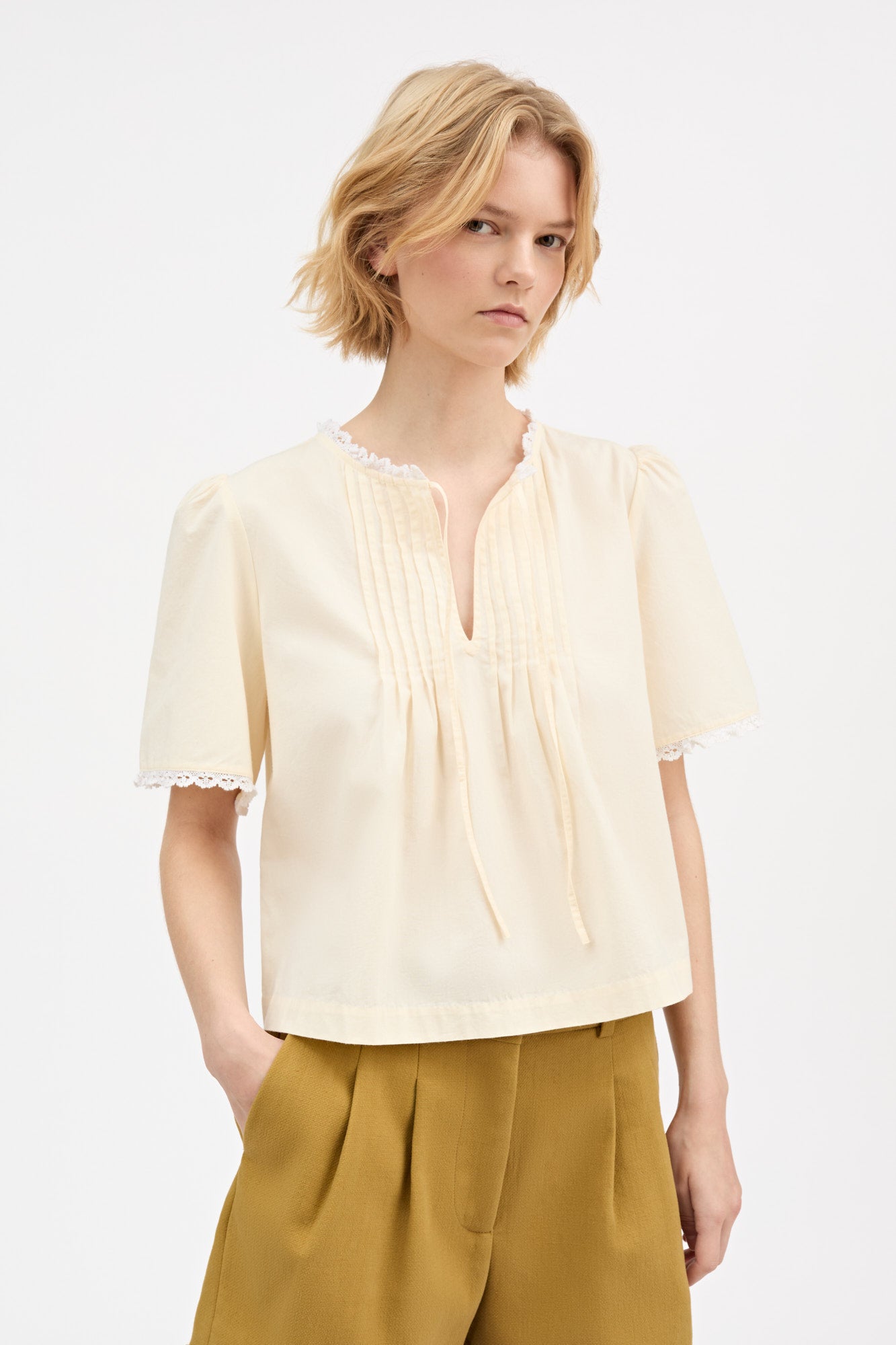 Freesia blouse - Buttermilk – Skall Studio ENG