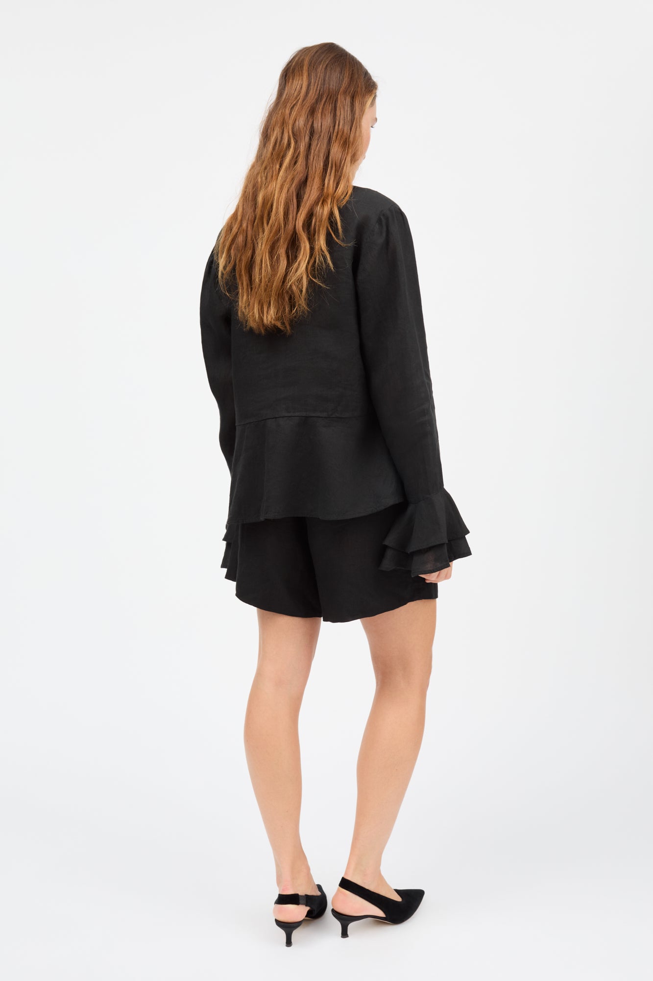 Skall Studio Frigga flounce shirt Shirt Black