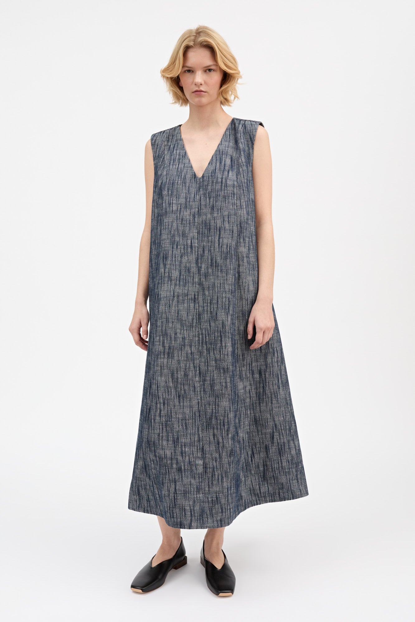 Jo dress - Indigo/Linen – Skall Studio ENG