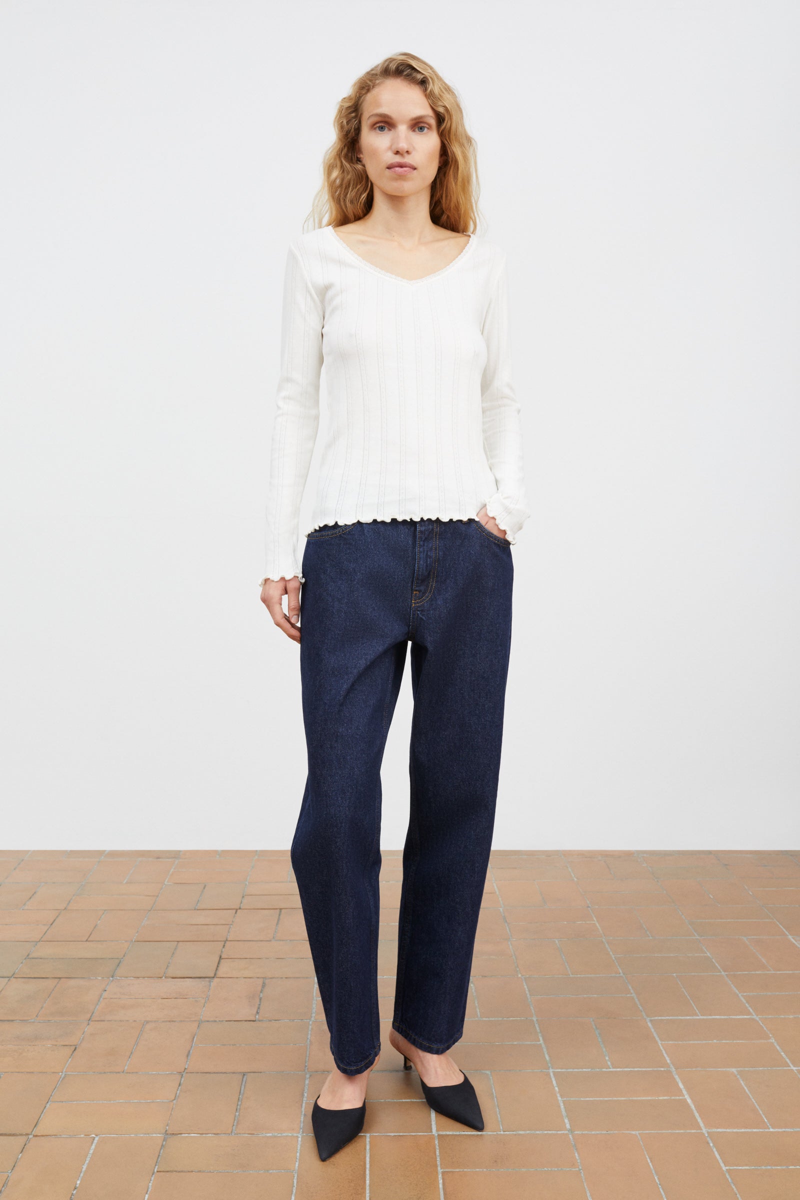 Skall Studio June V blouse Blouse Ecru