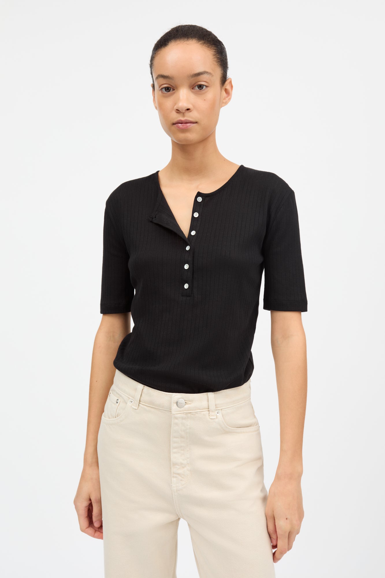 Skall Studio Liv henley tee Tee Black