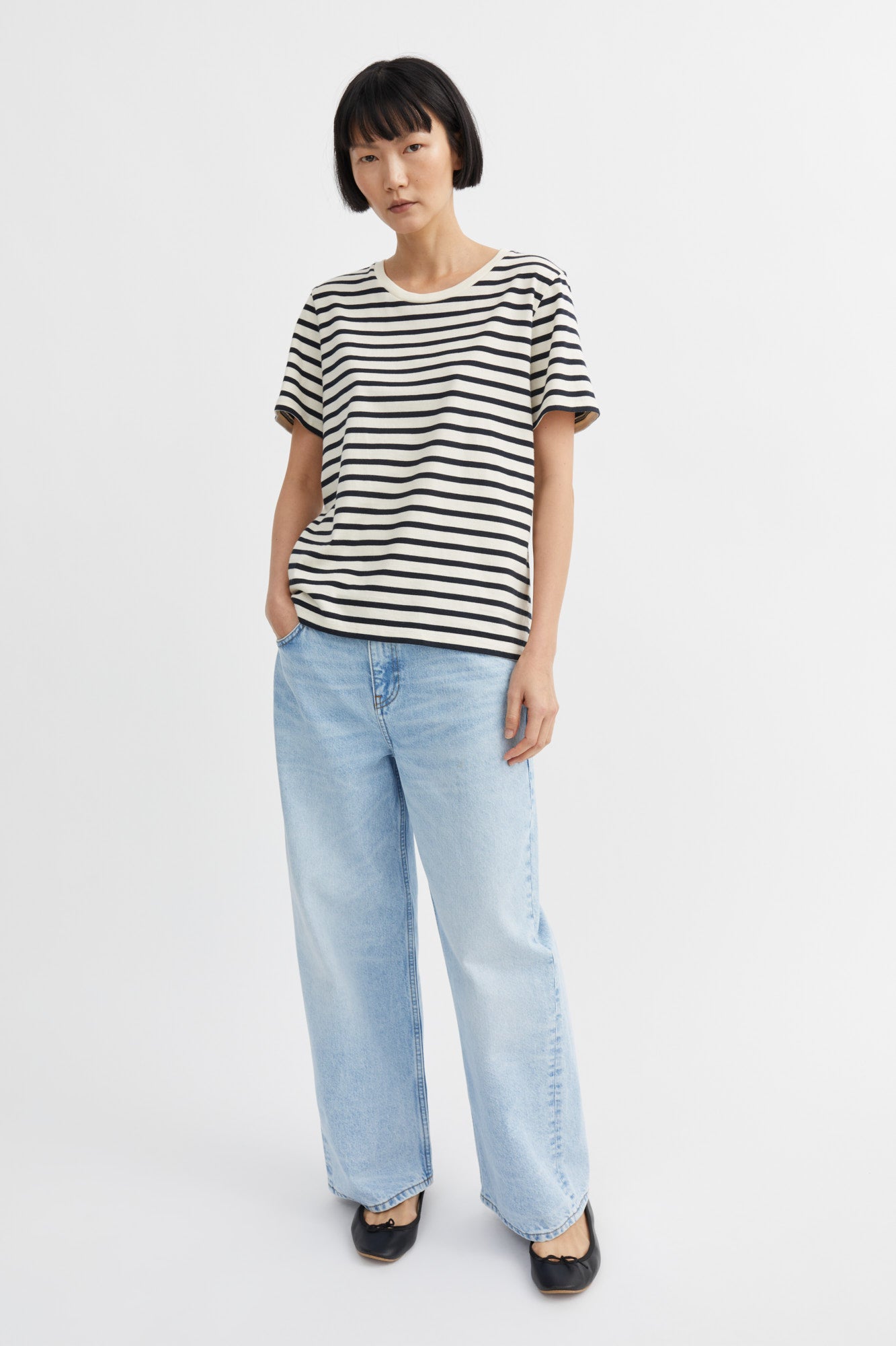 Skall Studio Loui regular tee T-shirt Dark navy/White stripe