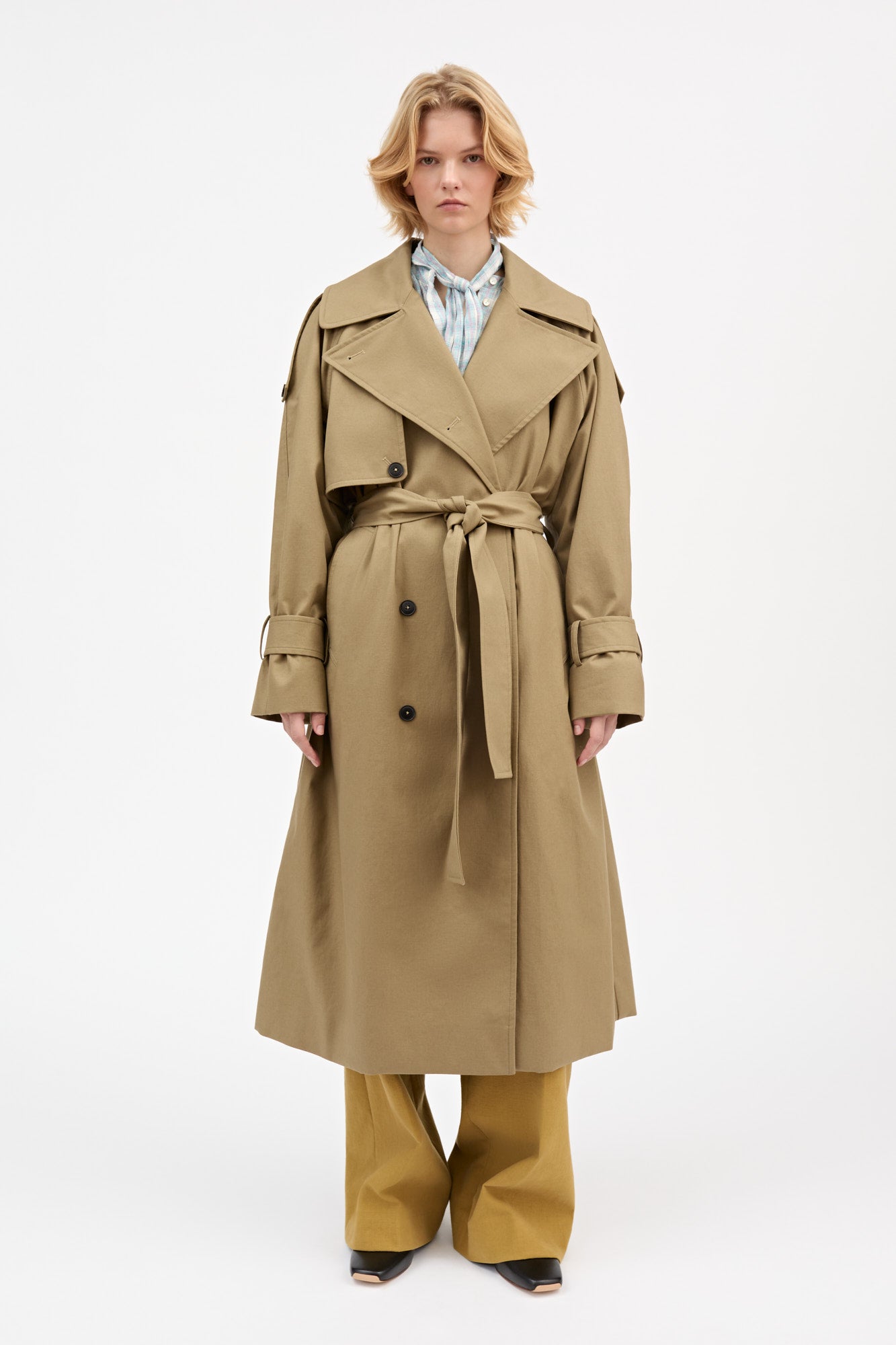 Luna trenchcoat - Light khaki – Skall Studio ENG