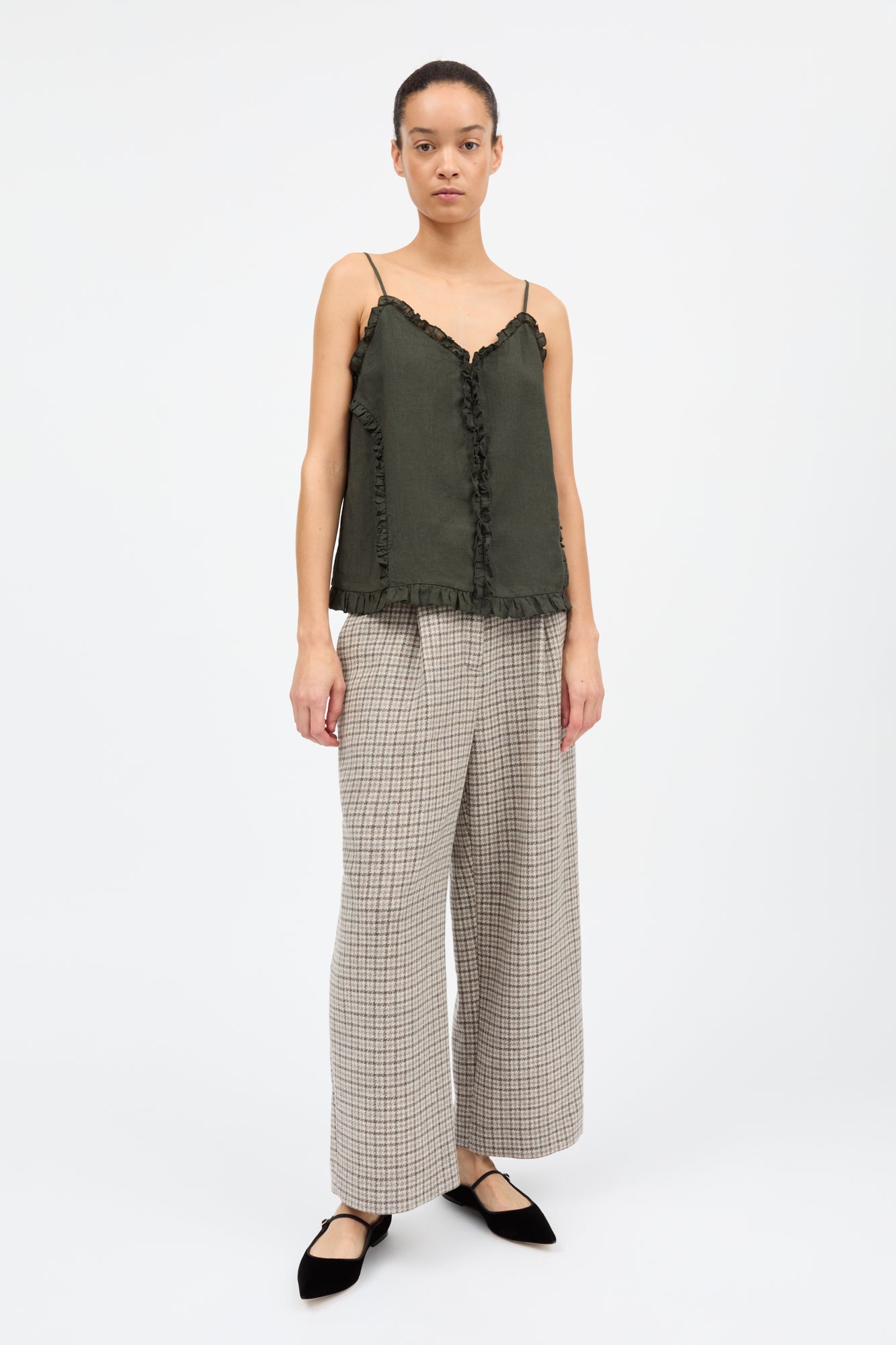 Skall Studio Madeleine cami top Top Dark pine