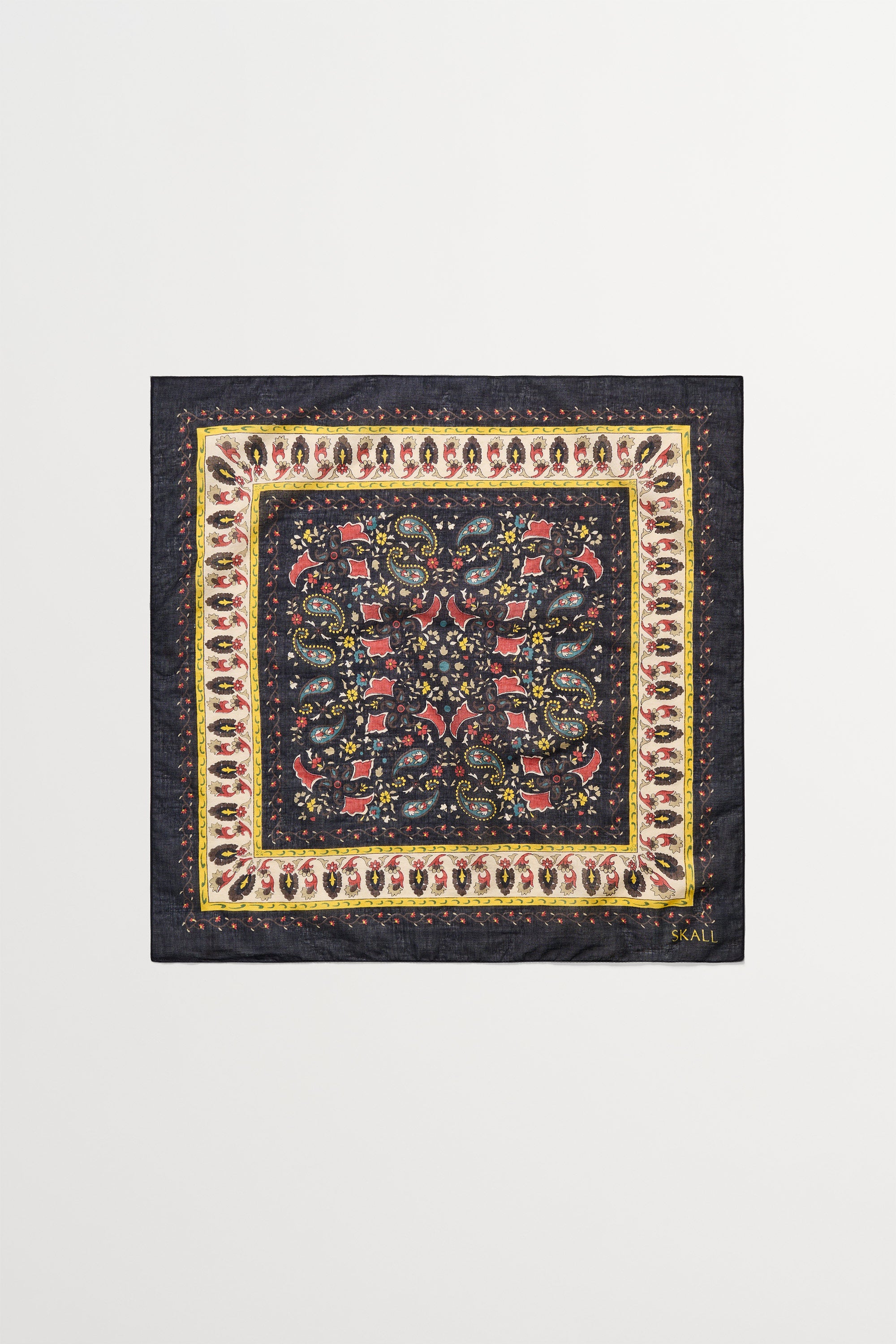Skall Studio Mafalda scarf 50x50 Scarf Black/Beige Kalamkari