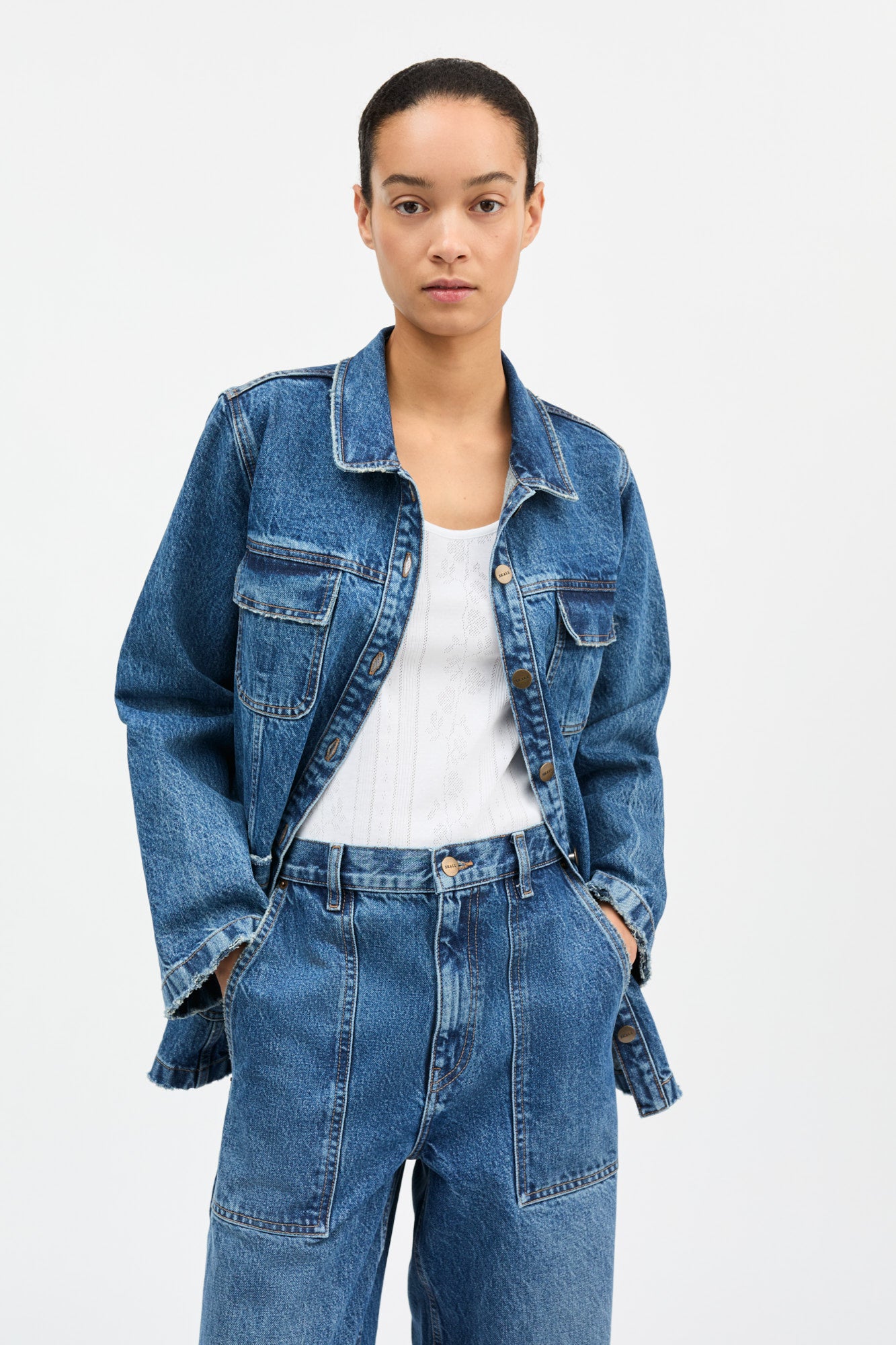 Margaux shirt - Slouchy blue – Skall Studio ENG