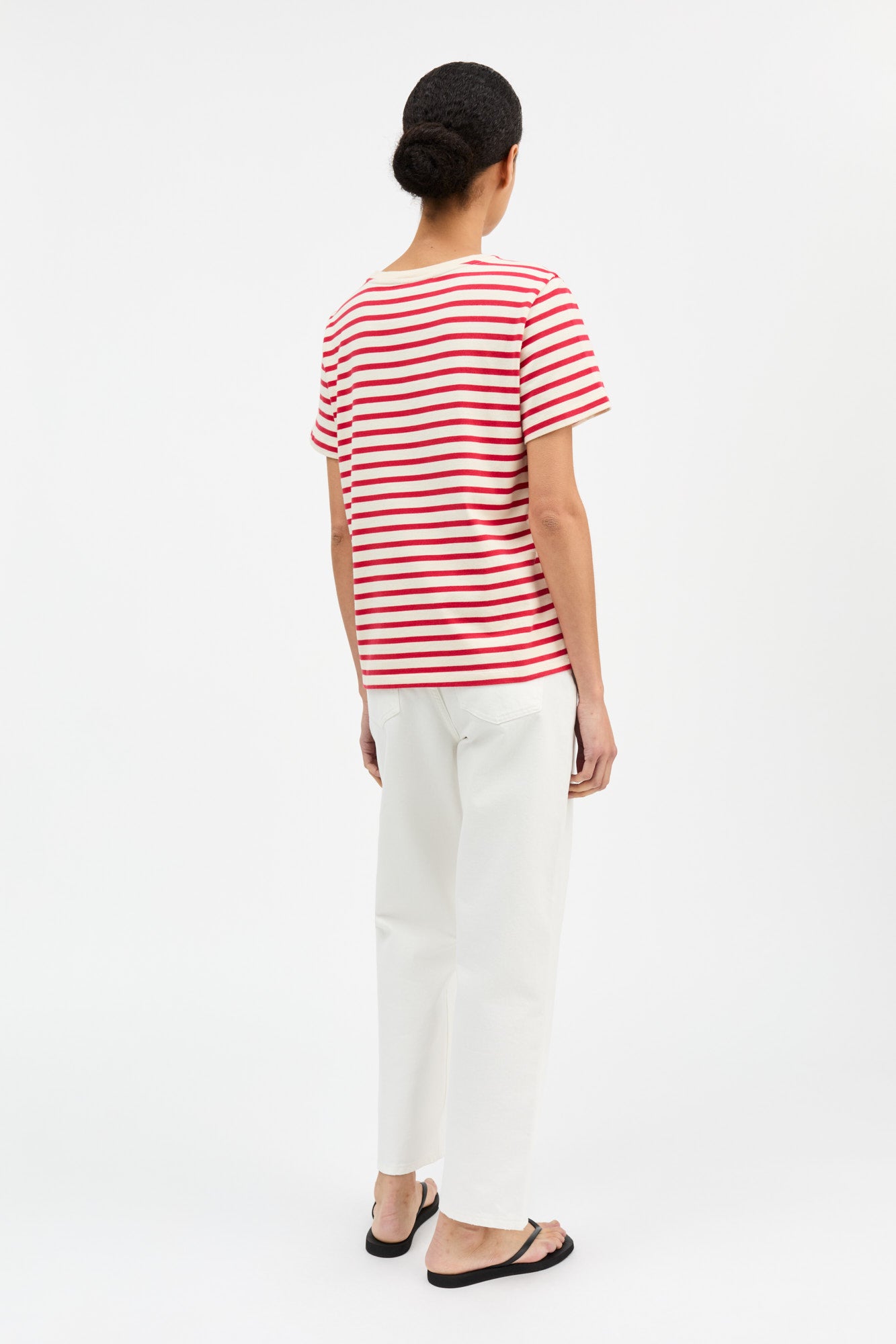 Skall Studio Marron regular tee Tee Off white/Red stripe
