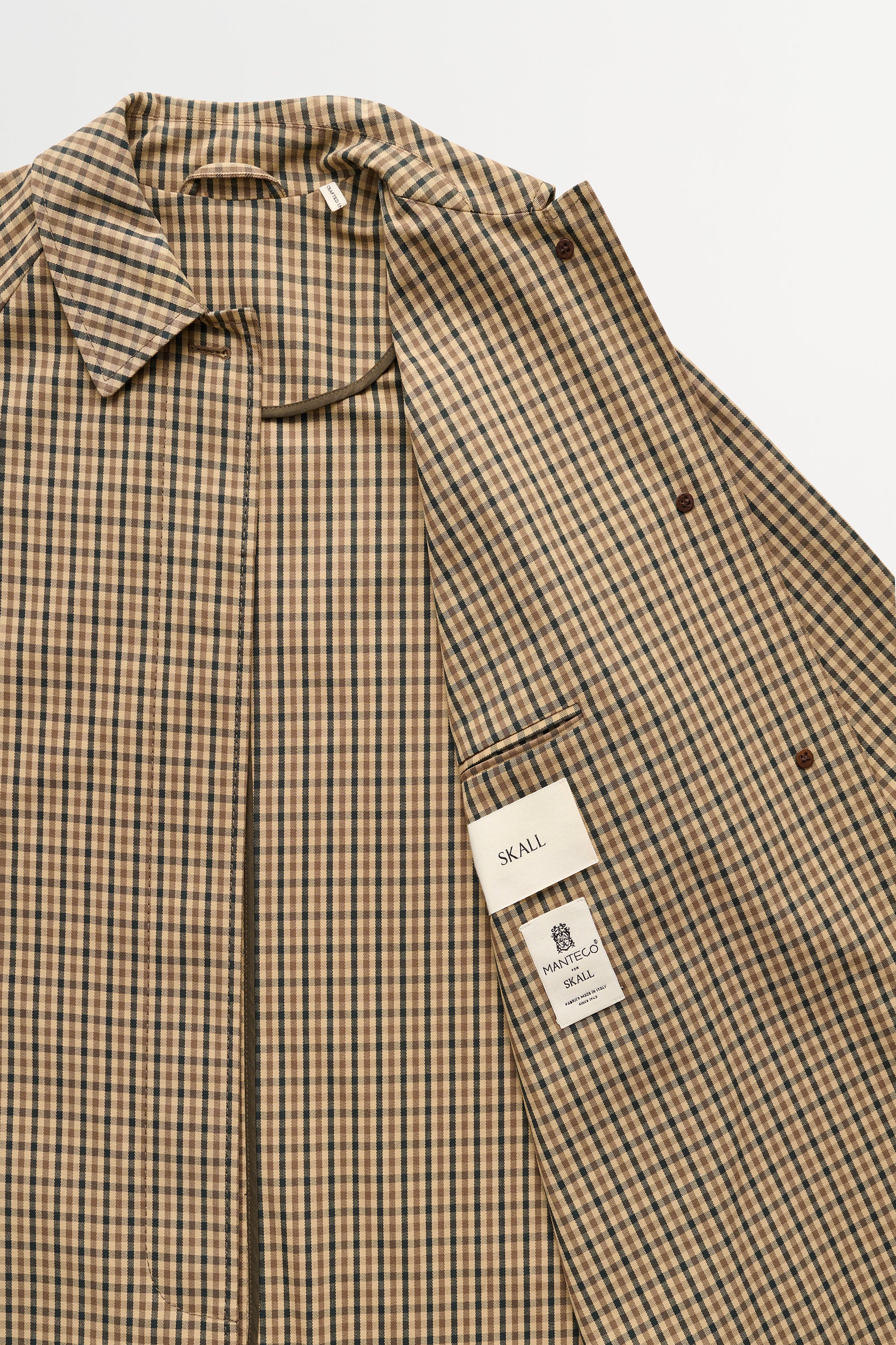Maryanne coat check - Brown/beige check – Skall Studio ENG