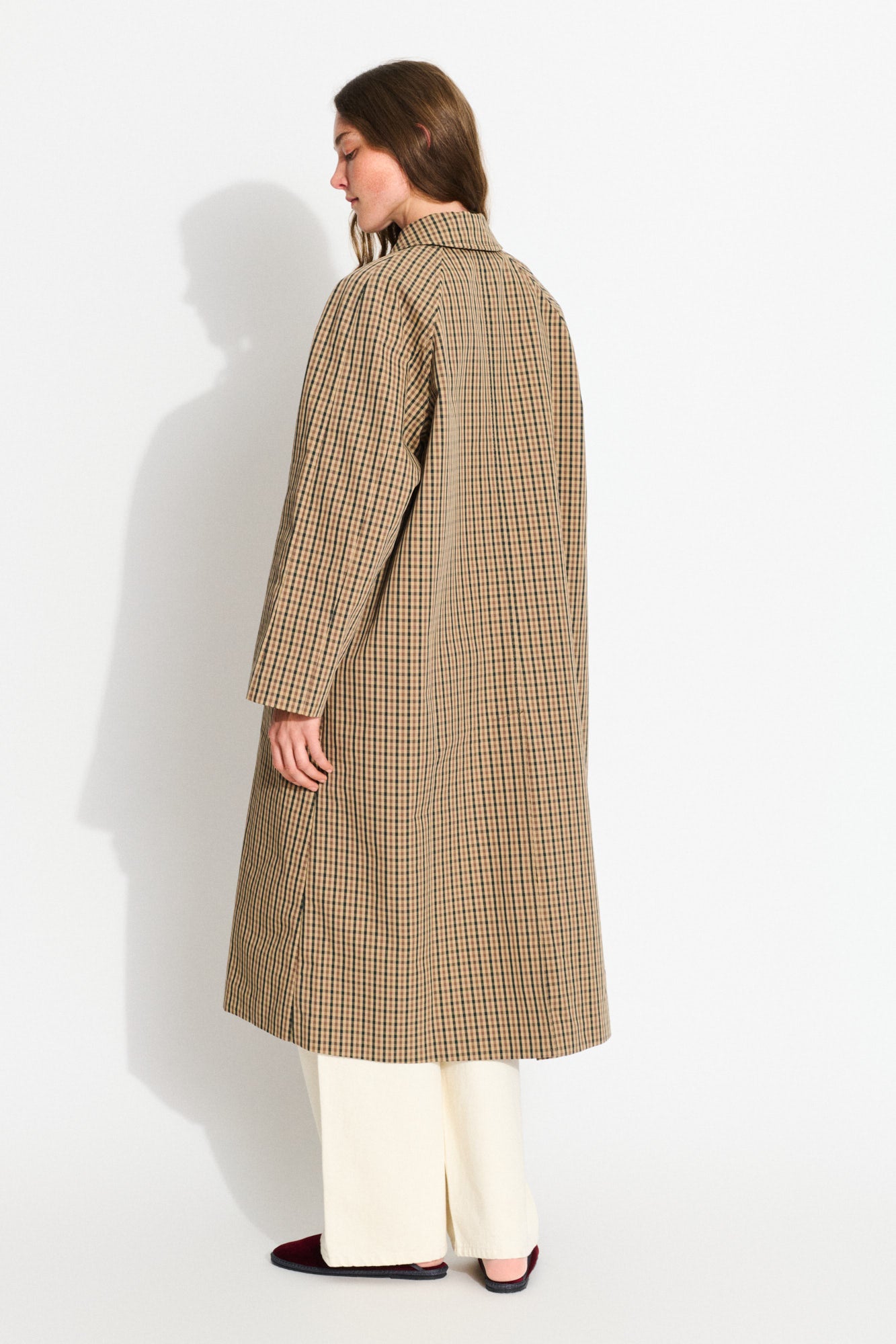 Maryanne coat check - Brown/beige check – Skall Studio ENG
