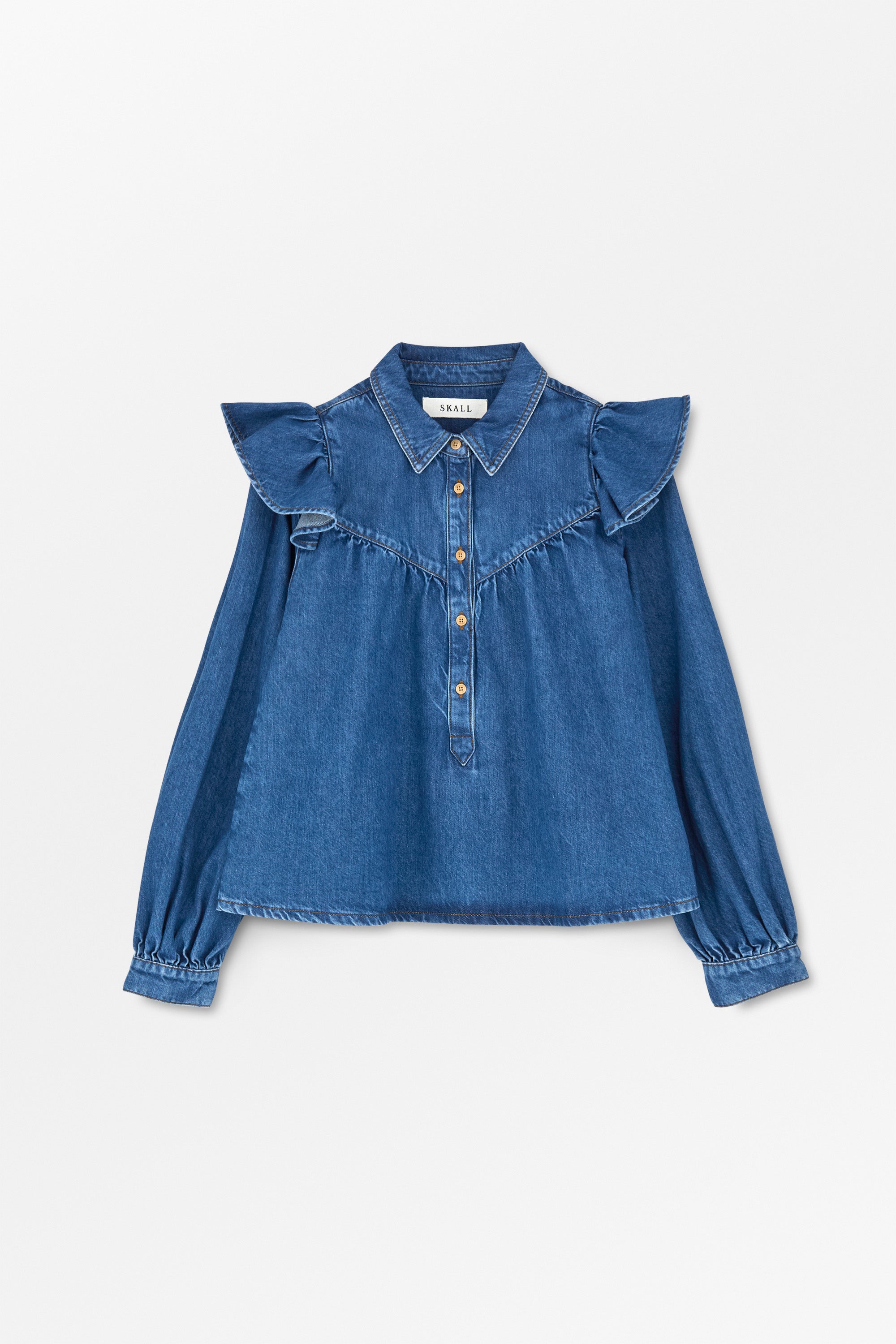 Skall Studio Mille blouse Shirt Vintage washed blue