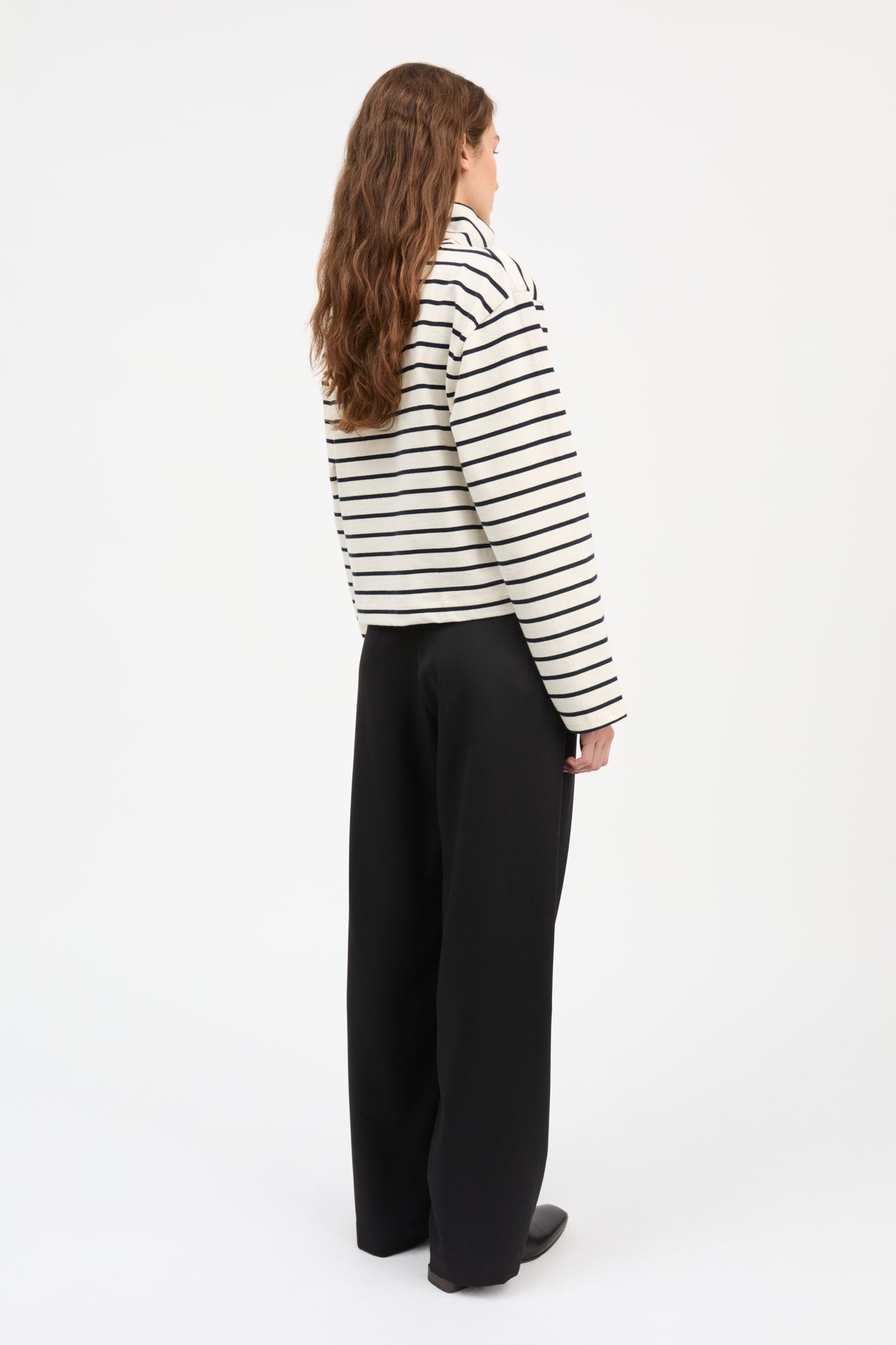 Skall Studio Nessa t-neck blouse Tee Ecru/Navy stripe