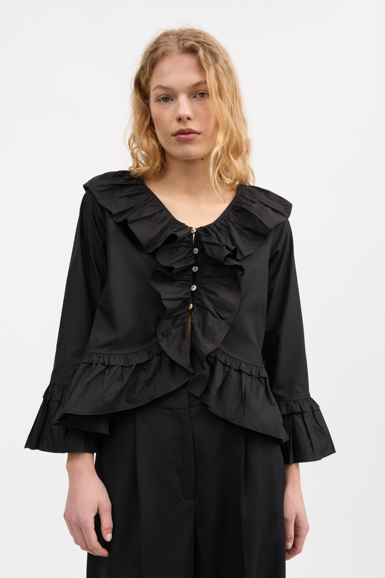 Skall Studio Rimini flounce blouse Blouse Black