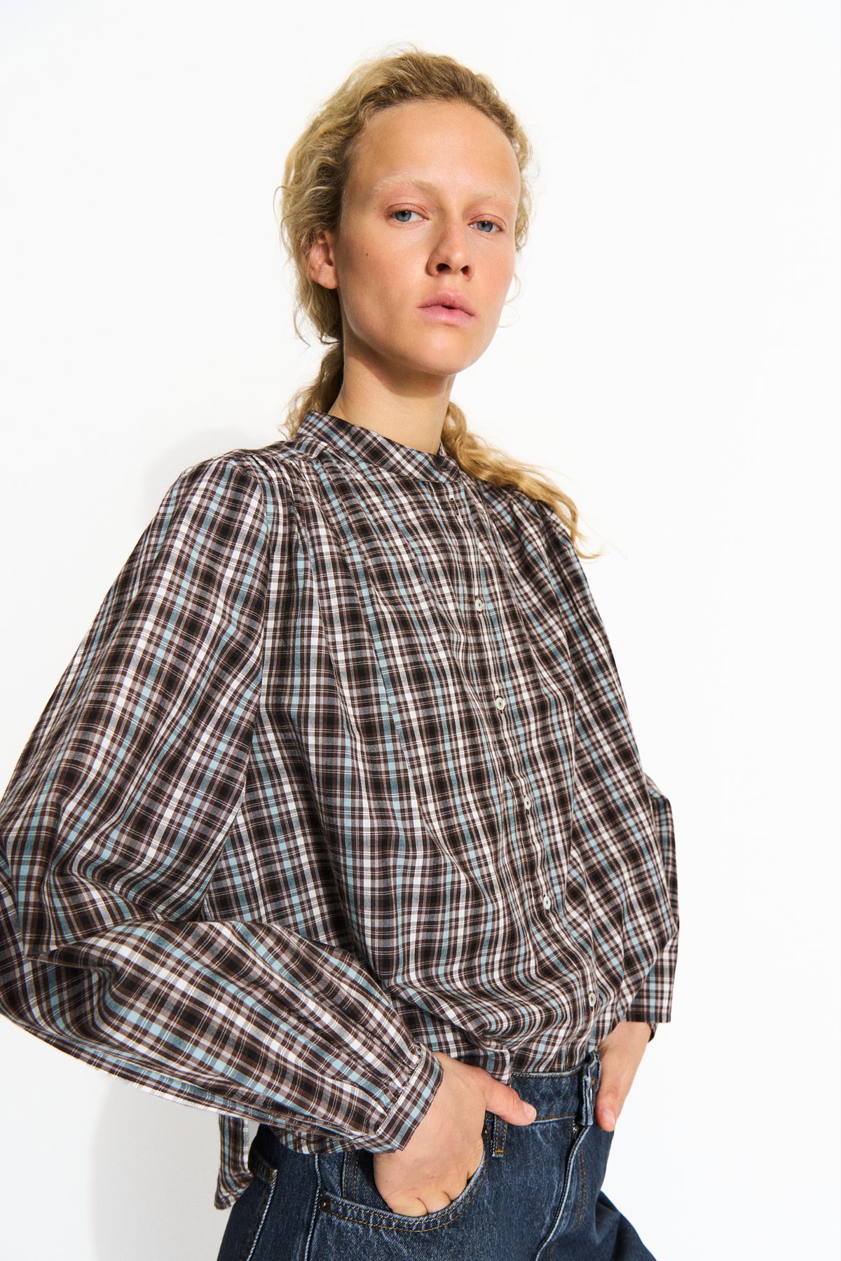 Skall Studio Ritu shirt Shirt Brown/Blue check