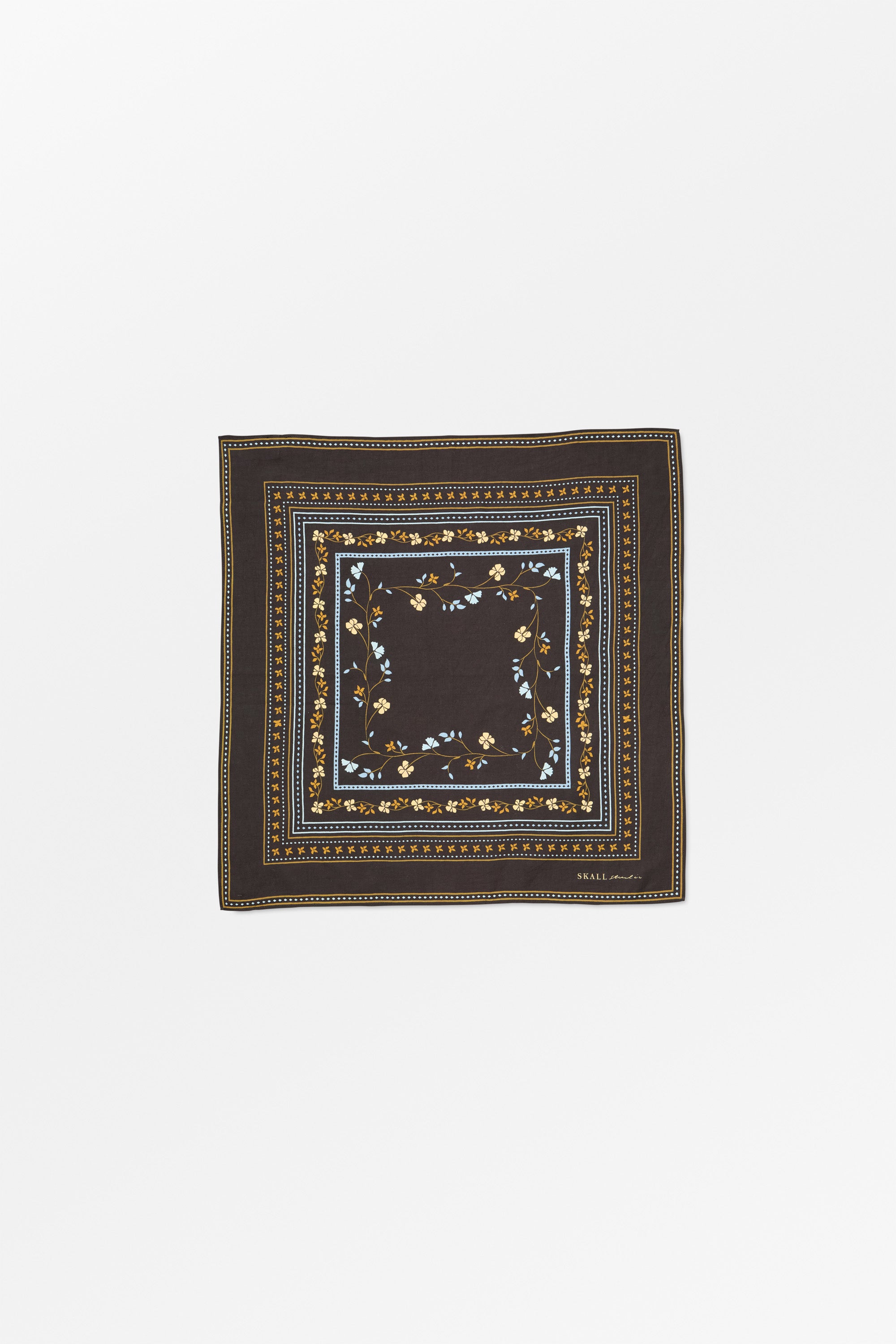 Skall Studio Skall floral scarf 55x55 Scarf Dark brown